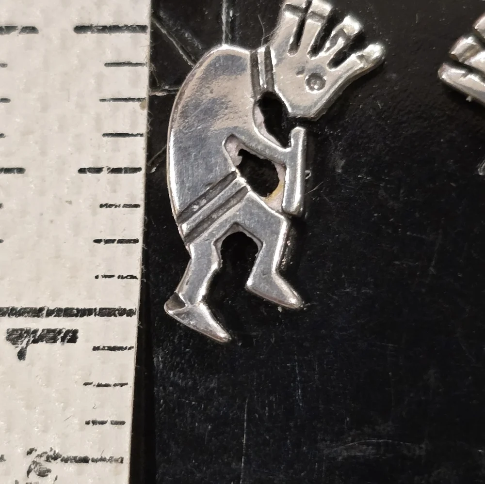 Kokopelli Native American Stud Earrings Sterling
